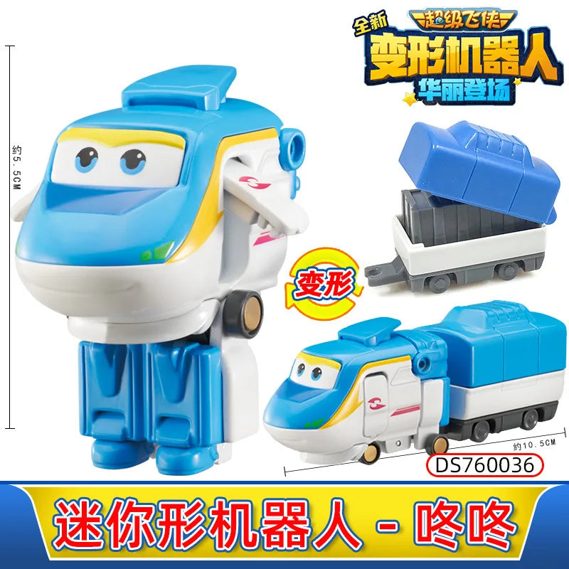 Super Wings Mini Transforming Plane Robot Toy – Anime-Style Deformation Action Figure, Transformable Aircraft Toy for Kids & Christmas Gifts