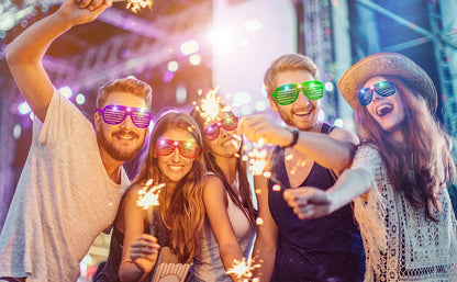 Lunettes de fête lumineuses à LED – Lunettes néon phosphorescentes 3 modes pour anniversaires, mariages et festivals