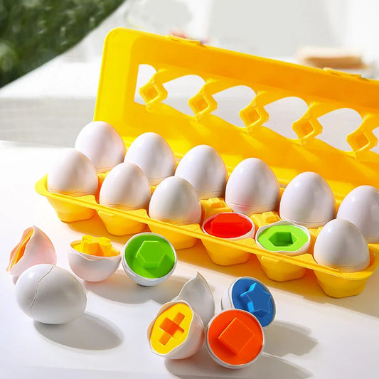 Juguete Montessori Smart Egg a juego con formas – Juego de puzle de desarrollo para bebés, juguete educativo de clasificación de colores para niños pequeños de 1 a 4 años, regalo de actividad sensorial de aprendizaje temprano para niños