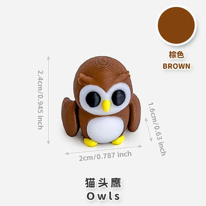 10/50 unidades de figuras de mini animales impresas en 3D – Modelos de simulación de dibujos animados móviles, juguetes coleccionables bonitos, decoración de escritorio y set de regalo de cumpleaños