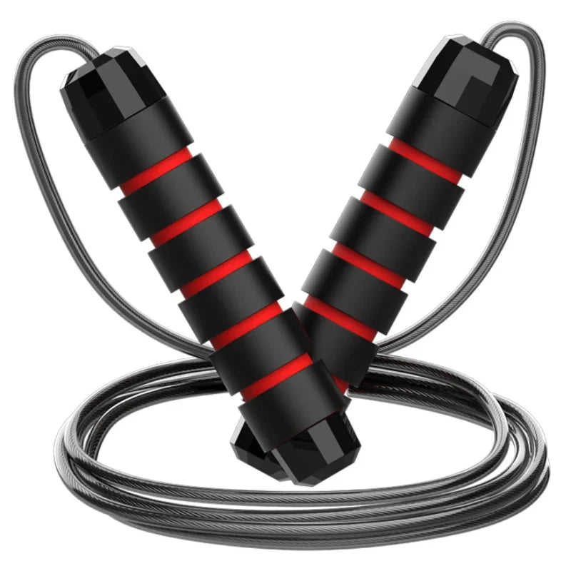 Comba de acero ajustable – Cuerda para saltar sin enredos para fitness, entrenamiento cardiovascular, entrenamientos en casa y equipo deportivo