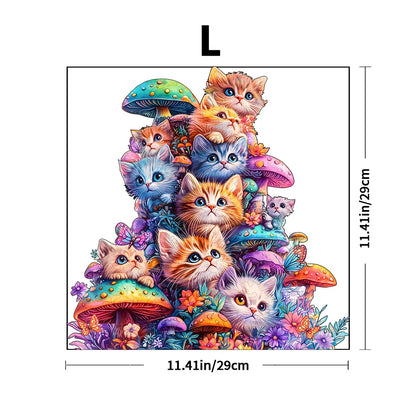 Lindo Rompecabezas de Gato Seta de Madera – Rompecabezas Irregular con Forma de Animal para Adultos, Juego Educativo Creativo, Decoración del Hogar y Regalo para Amantes de los Rompecabezas
