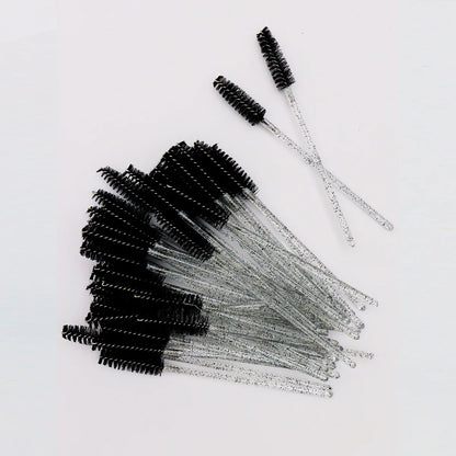 50 peines de cristal para pestañas, varitas de máscara desechables para extensiones de pestañas, aplicación de maquillaje y herramientas de belleza profesionales