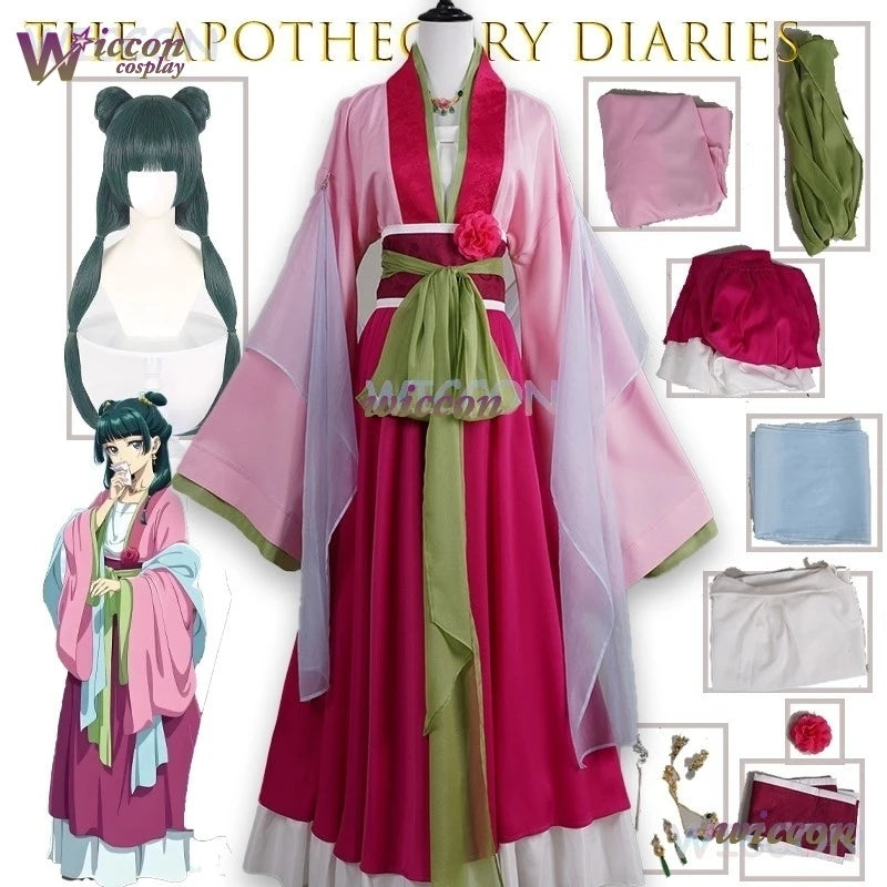 Maomao Cosplay Costume – Green Dress (The Apothecary Diaries Anime Outfit, Halloween/Party Set)