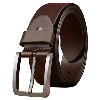 Cinturón de negocios de cuero de PU para hombre, con hebilla de aleación ajustable, para vaqueros y pantalones de vestir