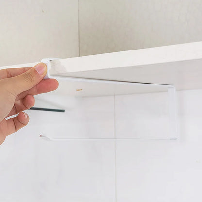 Soporte de papel de cocina - Soporte de papel de cocina sin perforaciones, soporte de papel higiénico colgante, organizador de gancho para puerta de armario para cocina, baño y almacenamiento en el hogar