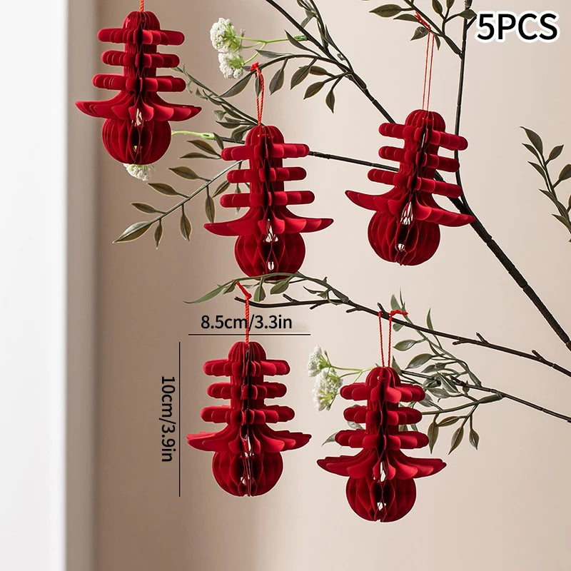 Chinese New Year 3D Hanging Ball Ornaments – Festive New Year Pendant Decorations for Wedding, Party, Tree & Home Decor