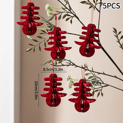 Chinese New Year 3D Hanging Ball Ornaments – Festive New Year Pendant Decorations for Wedding, Party, Tree & Home Decor