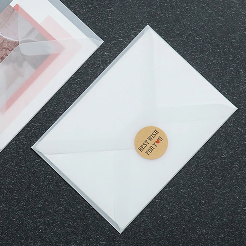 Lot de 50 enveloppes vierges translucides pour invitations, cartes postales, cartes de mariage, courriers professionnels et cartes cadeaux