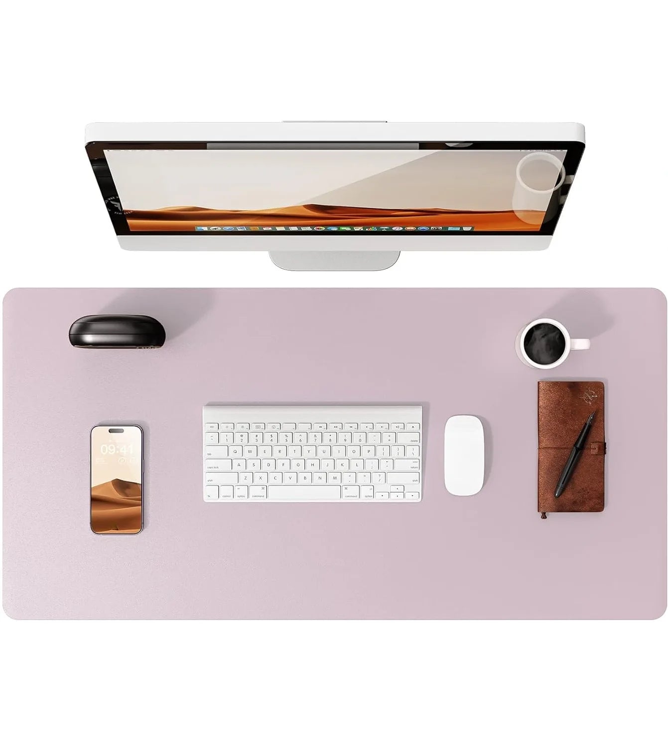 Alfombrilla de escritorio grande de cuero PU - Mouse Pad antideslizante y protector de escritorio para laptop, teclado, oficina y juegos