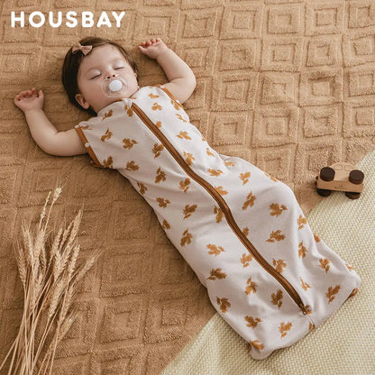Gigoteuse Bébé 100 % Coton – Doux Sac de Couchage sans Manches pour Nouveau-né avec Fermeture Éclair Bidirectionnelle pour l'Été et les Changements de Couches Faciles