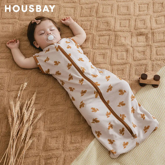 Saco de dormir para bebé 100% algodón – Saco de dormir suave sin mangas para recién nacido con cremallera bidireccional para el verano y para facilitar el cambio de pañal