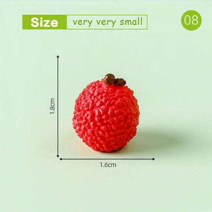 Lot de 10 mini figurines de fruits – Miniatures de fruit du dragon, noix de coco, melon d'eau, orange, pomme, banane et ananas pour la décoration de jardin miniature, les scènes de maison de poupée, les pots de plantes et les loisirs créatifs