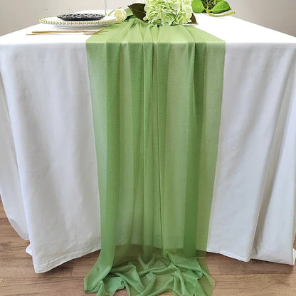 Camino de mesa de gasa - Decoración de arco de boda de tela de seda transparente | Decoración de mesa bohemia para cumpleaños y eventos
