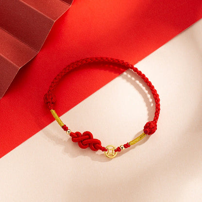 Pulsera de cuerda roja con nudo de la suerte – Pulsera de hilo ajustable hecha a mano para mujeres y hombres, regalo de joyería amuleto de la amistad