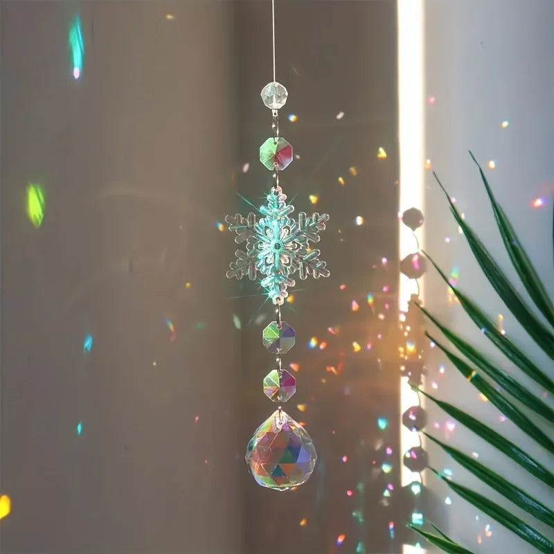 4PCS Crystal Snowflake Christmas Ornaments – Elegant Winter Hanging Decorations for Xmas Tree, Parties, Anniversaries & Holiday Gifts