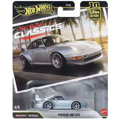 Hot Wheels Premium Modern Classics Voiture miniature moulée sous pression 1:64 – Toyota, Ferrari Testarossa, Porsche 993 GT2 et Mazda Modèle à collectionner