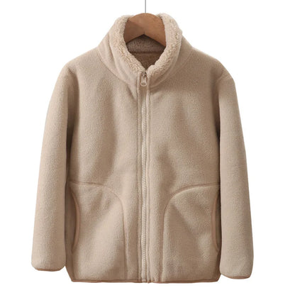 Teen Boys and Girls Winter Fleece Jacket, Thick Warm Windproof School Coat, Cozy Casual Outerwear for Older Teens and Young Adults