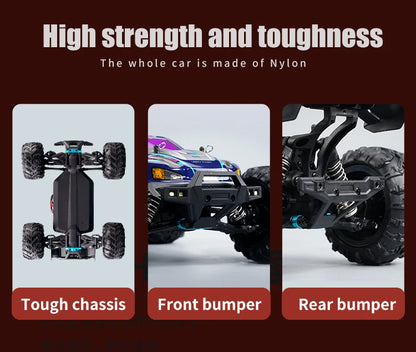 ZWN 1:16 4WD RC Monster Truck 50KM/H y 70KM/H Coche de Derrape de Alta Velocidad con Luces LED y Control Remoto 2.4GHz