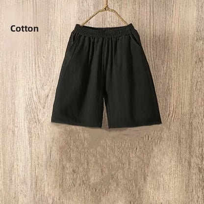 Women's Summer Cotton Harem Pants – Lightweight Loose High-Waist Cropped Trousers, Korean-Style Casual Plus Size Pants