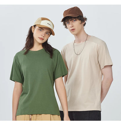 Women’s 100% Cotton Solid T-Shirt Summer Casual Sporty Loose Short Sleeve O-Neck Tee White Black