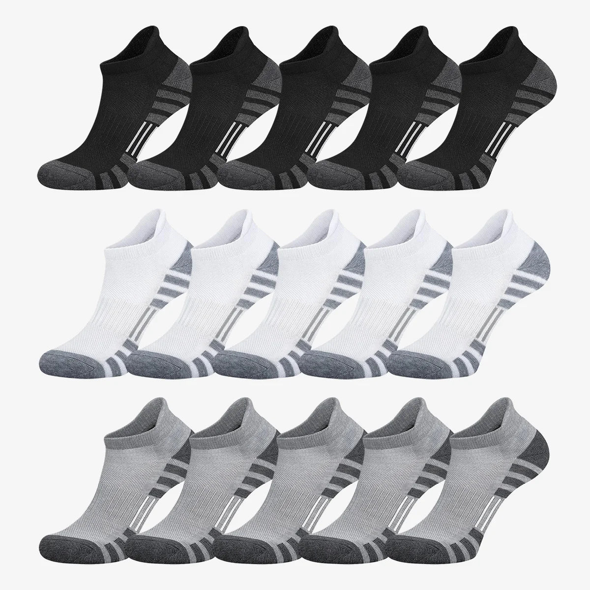 Athletic Ankle Running Socks – Breathable Cushioned Low Cut Sports Socks for Men & Women (1–5 Pairs)