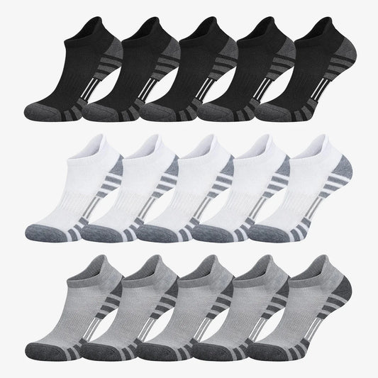Calcetines de Running al Tobillo Atléticos – Calcetines Deportivos Transpirables Acolchados de Corte Bajo para Hombres y Mujeres (1–5 Pares)