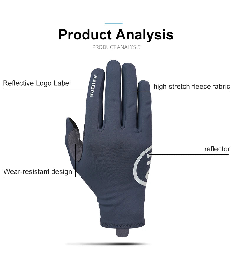Guantes de ciclismo INBIKE 2024 – Guantes de bici de forro polar con dedos completos y acolchado de gel para hombre, accesorios de invierno con pantalla táctil para ciclismo de carretera y MTB