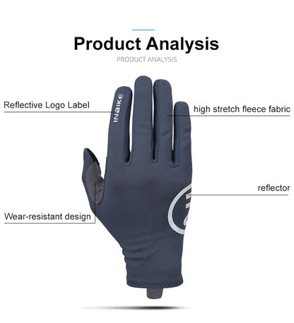 Guantes de ciclismo INBIKE 2024 – Guantes de bici de forro polar con dedos completos y acolchado de gel para hombre, accesorios de invierno con pantalla táctil para ciclismo de carretera y MTB