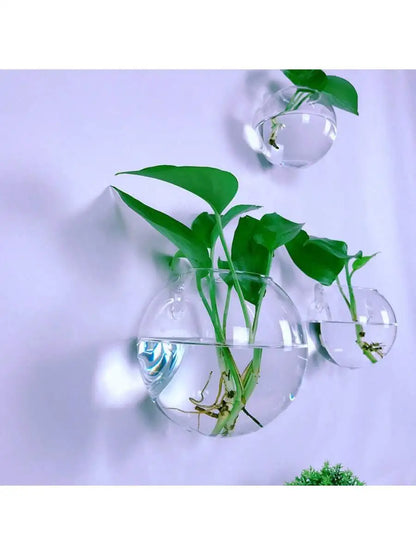Wall Hanging Glass Terrarium Planter – Self-Watering Hydroponic Crystal Vase for Home & Office Décor (2/4/6 Pack)