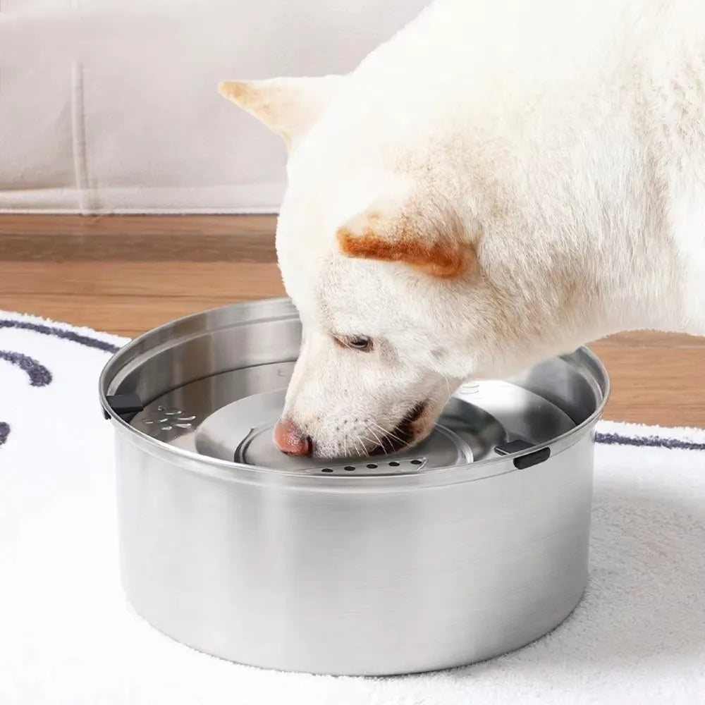 Stainless Steel Dog Water Bowl – Anti-Spill & Anti-Splash Portable Pet Water Feeder with Non-Slip Base for Outdoor Travel
