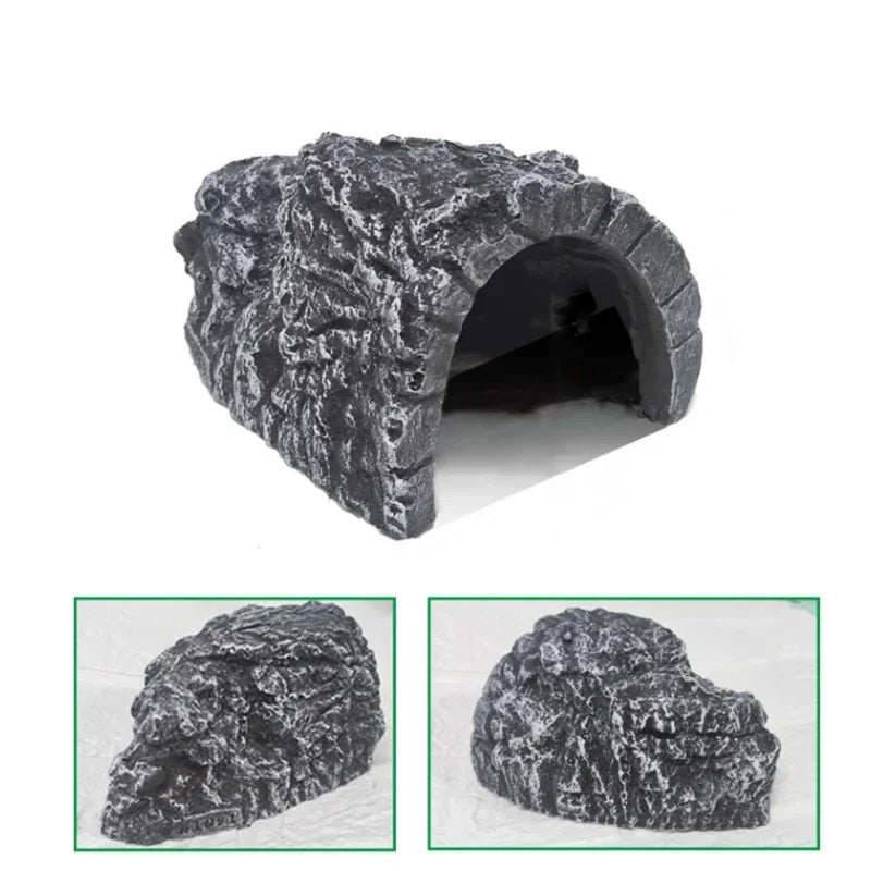 Resin Aquarium & Terrarium Decorations – Artificial Aquatic Fish Tank Ornaments for Reptile & Turtle Habitats, Underwater Landscape Decor