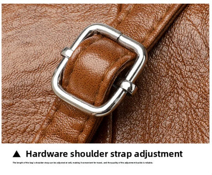 Sac bandoulière en cuir ciré huilé rétro – Sac à main texturé vintage avec rabat élégant, bandoulière réglable, sac à main décontracté classique pour femmes et usage quotidien