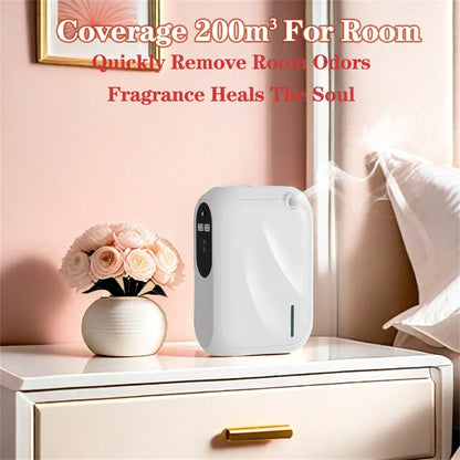 Diffuseur d'arômes – Machine à parfum couvrant 200 m³, diffuseur de parfum intelligent avec contrôle via application Bluetooth, distributeur d'huiles essentielles pour la maison, le bureau et la purification de l'air intérieur