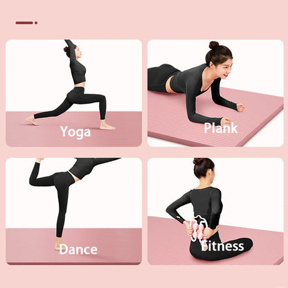 Colchoneta de Yoga NBR de 8MM – Colchoneta de Ejercicio Gruesa Antideslizante para Principiantes, Yoga en Casa, Baile, Entrenamientos de Fitness y Equipos de Entrenamiento de Suelo