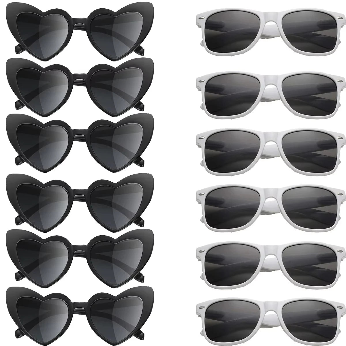 12–120PCS Personalized Heart Sunglasses with Pen – Wedding & Bachelorette Party Favors, Bridal Party Photo Props & Gifts