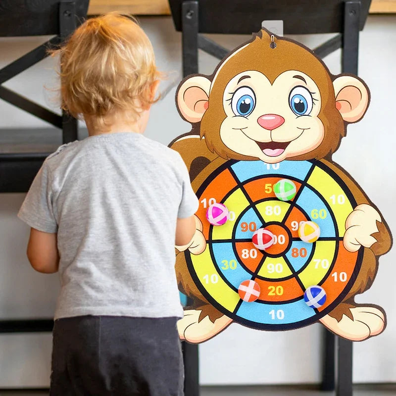 Educational Dart Board Baby Toy with Sticky Ball Darts – Indoor Montessori Sports Game for Children (Ages 3–7)