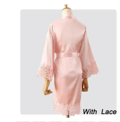 Women’s Summer Lace Kimono Robe – Bride & Bridesmaid Wedding Sleepwear Embroidered Bathrobe Night Dress