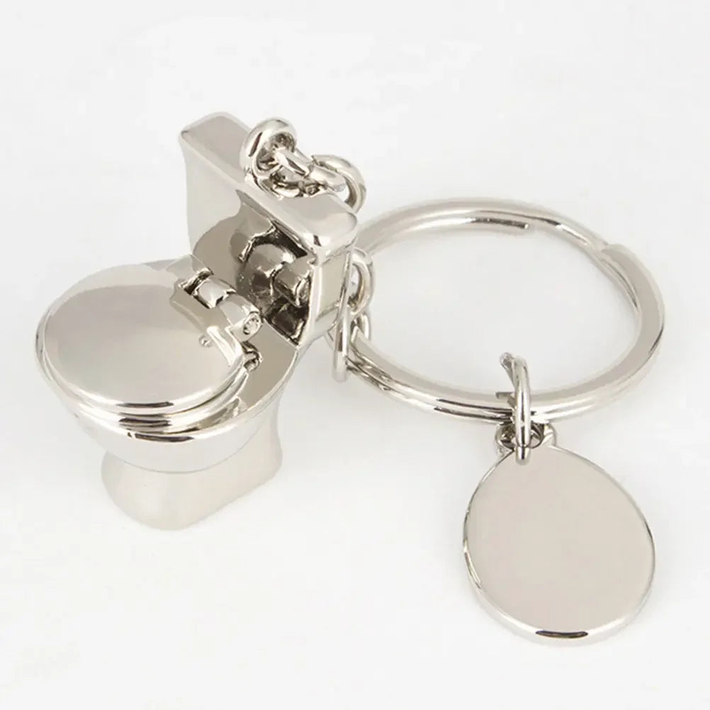 3D Mini Toilet Pendant Keychain – Cute Simulation Toilet Keyring Bag Charm for Women & Men, Car Trinket, Novelty Gift Accessory