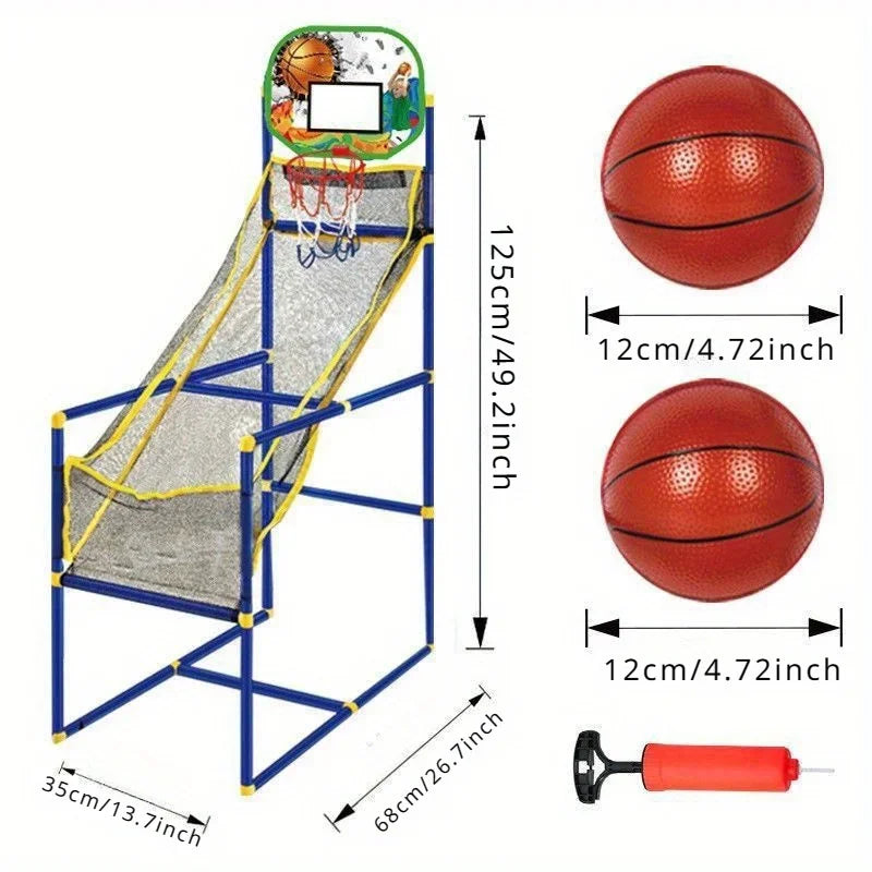 Arcade Basketball Game Set – Indoor/Outdoor Dual Play Toy with Pump & Balls, Easy Setup Gift for Kids & Parties