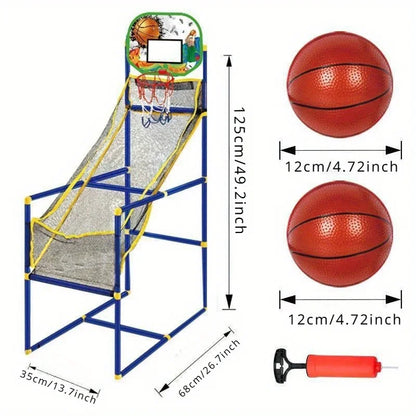 Arcade Basketball Game Set – Indoor/Outdoor Dual Play Toy with Pump & Balls, Easy Setup Gift for Kids & Parties