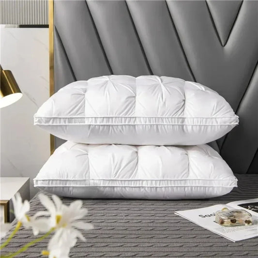 Almohada de Hotel de 5 Estrellas – Almohada Suave Tridimensional de Color Sólido, Cómoda Almohada de Cama de Tela Lavada para el Hogar, Dormitorio y Ropa de Cama de Hotel de Lujo