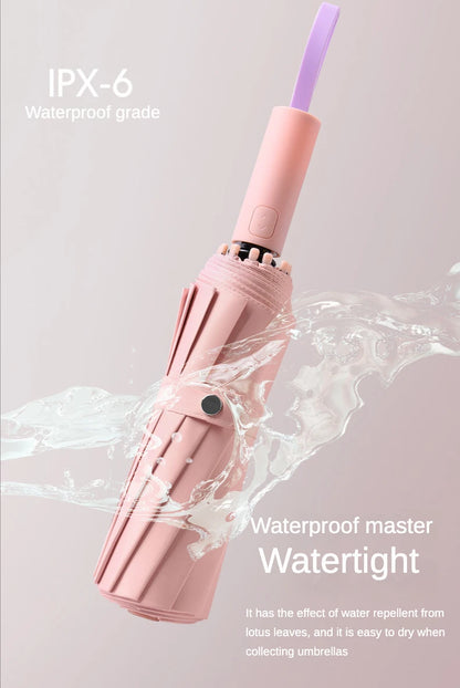 Paraguas Automático Cortavientos de 72 Huesos – Paraguas Grande Plegable para Lluvia con Protección UV para Hombres y Mujeres, Paraguas Impermeable de Alta Resistencia para Exteriores