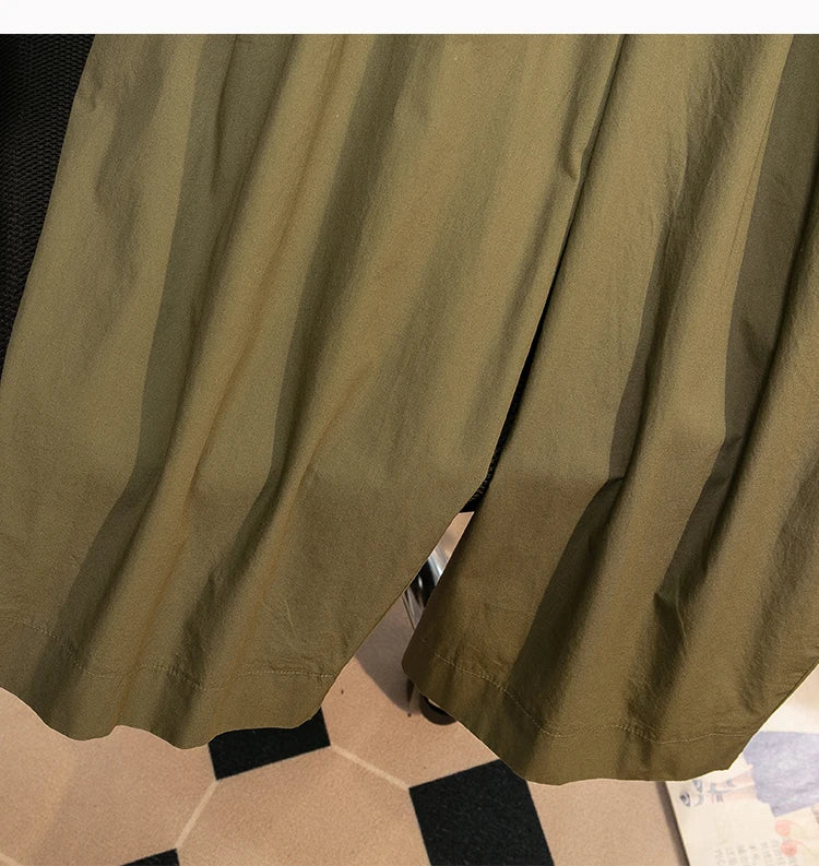 Pantalones sueltos de pierna ancha de talle alto cómodos e informales para mujer de talla grande, estilo retro japonés, pantalones de farol