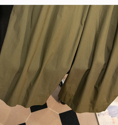 Pantalones sueltos de pierna ancha de talle alto cómodos e informales para mujer de talla grande, estilo retro japonés, pantalones de farol