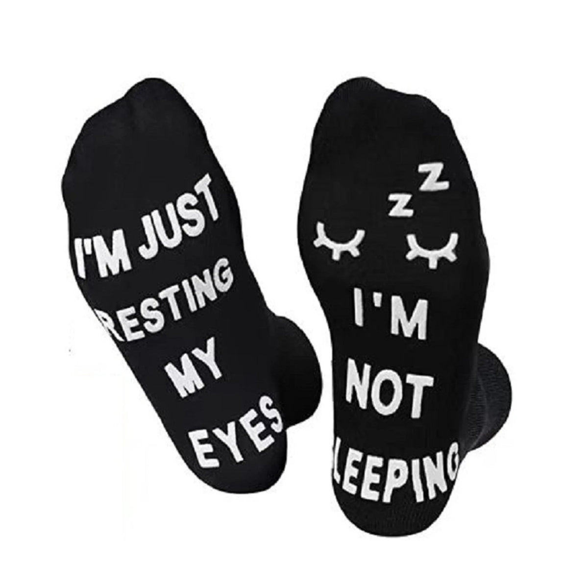 Men’s Funny Harajuku Crew Socks – Creative Word Print Cotton Hip Hop Streetwear Socks with Silicon Anti-Slip Grip, Unisex