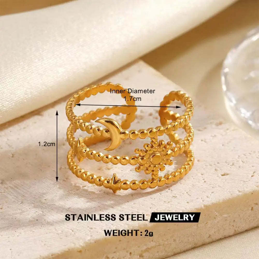 Gold Stainless Steel Heart Ring – Waterproof Hollow Heart Finger Ring for Women | Minimalist Fashion Jewelry Gift