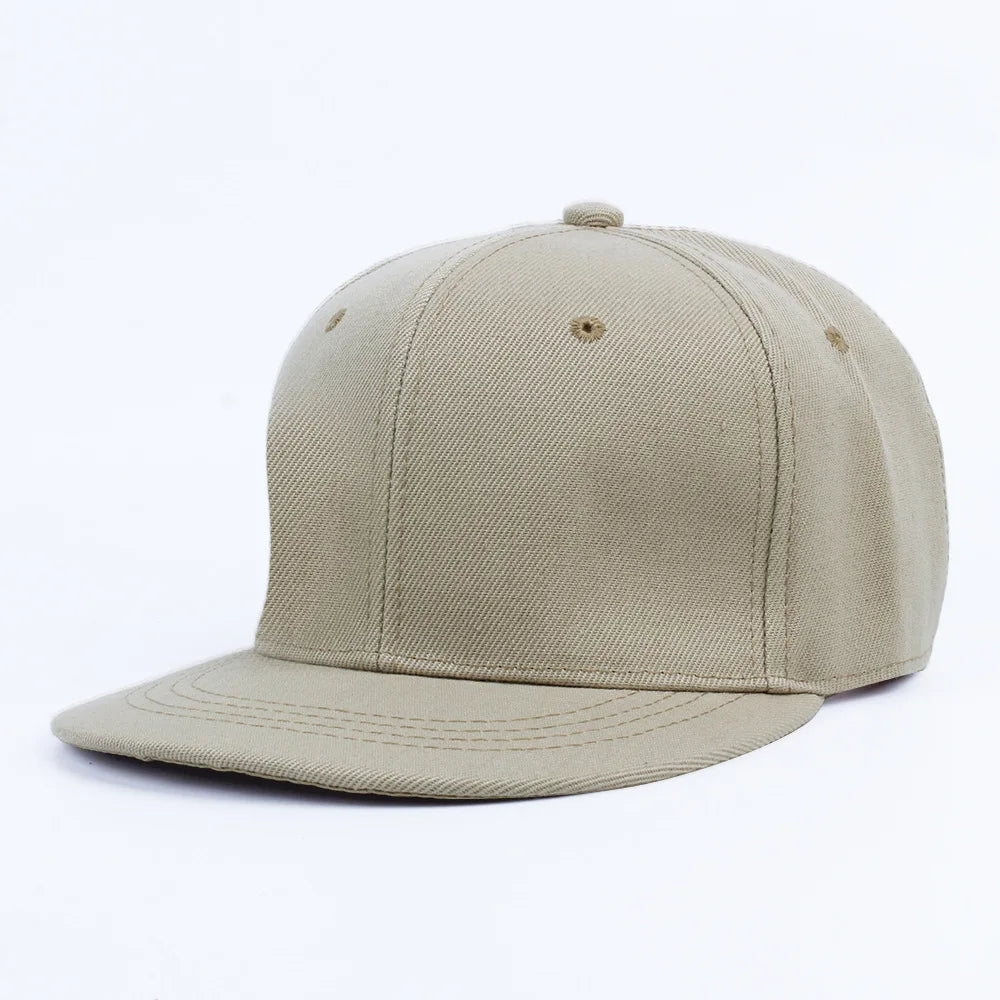 Classic Plain Snapback Baseball Cap – Adjustable Unisex Flat Brim Hat for Casual, Streetwear & Outdoor Wear