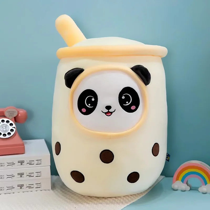 Giant Bubble Tea Plush Pillow – 22–70cm Squishy Milk Tea Boba Stuffed Toy Fruit Drink Bottle Decor Gift