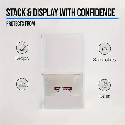 5mm Acrylic Booster Box Display Case – Stackable Magnetic Buckle Transparent Protective Storage Box for TCG Cards